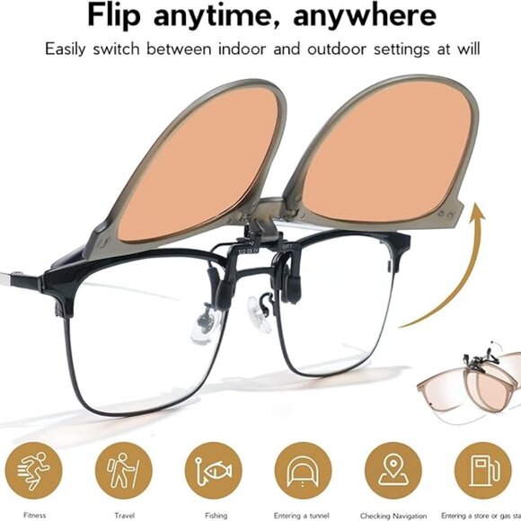 Clip-On, Flip-Up, Foldable Polarized Sunglasses (NWOT) - Picture 10 of 11